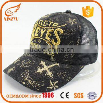 Custom sublimation printed 5 panel fitted hats rope trucker caps