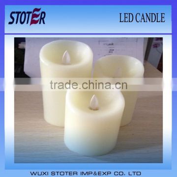 Paraffin Wax Material and moving wick LED candle with timer