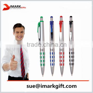Round dots on gripper promotional plastic ball special pen for office and school
