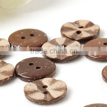 Coconut Shell Button Round Four Holes Floral Shirt Buttons