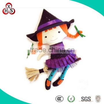 Fabric Customed Soft Colorful Halloween Witch Dolls For Gift