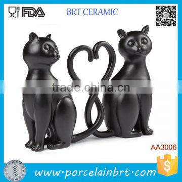 Special Tail Ceramic Black Cat For Valentine Gift