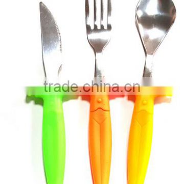 Wholesale Stock Small Order Plastic Handle Knife/Fork/Spoon