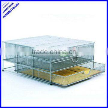 2014 best selling 3 tier sturday office metal mesh file tray drawer