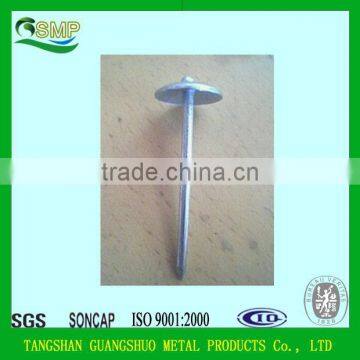 hot sale galvanized umbrella roofing nail 2.5" china supplier umbrella head roofing nails