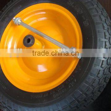 heavy duty wheelbarrow wheels with alxe , axle for wheelbarrow 3.50-8 ,4.00-8