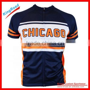 Dye sublimation orange cycling jersey for ladies/mens/children