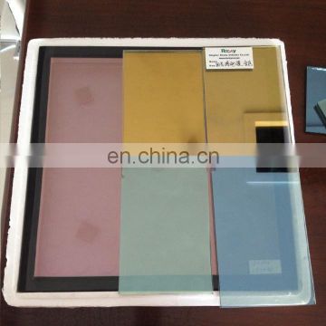 red yellow blue green color low e insulation glass for curtain wall