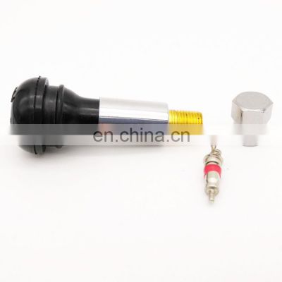 Car Parts Chrome Sleeve Snap In Tubeless Tire Valve TR414C With Customized Logo Cap