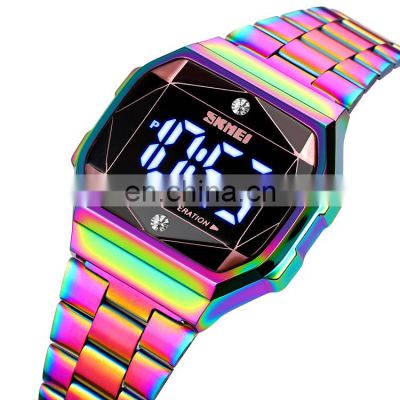 SKMEI 1797 Luxury Fashion Ladies Watches LED Touch Screen Stainless Steel Strap Waterproof Women Digital Watches
