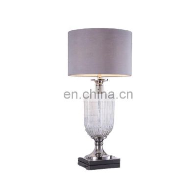 HUAYI New Product Personality Design Hardware Transparent Glass Lamp&bed Side Metal Table Lamps