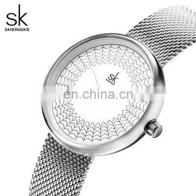 SHENGKE Fancy Dial Watch Wrist K0126L All Sliver Watch Women Big Dial Handwatch Ladies Watches Buy Online