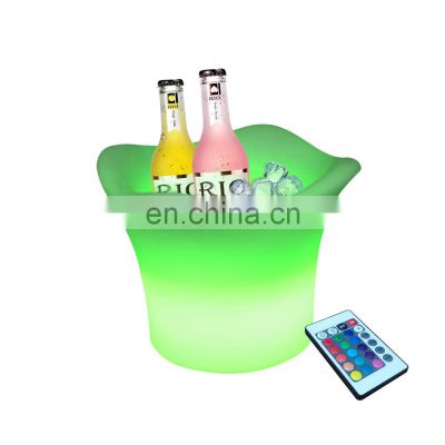 Beer Ice Bucket Wholesale Party Led Flashing Beverage Wine Bucket Plastic Ice Bucket LED Wine Cooler