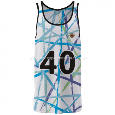 round neck styles sublimated basketball jersey with polyester material