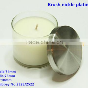 74mm Brush nickle plating candle lid