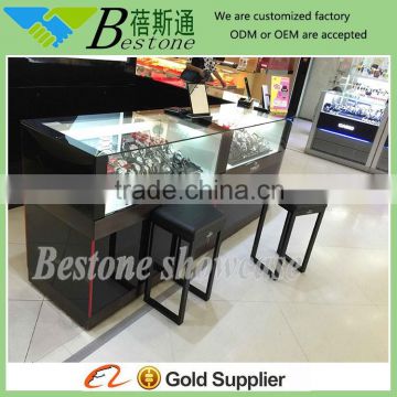 high quality acrylic wooden display counter cabinet for watch jewelry retail shop