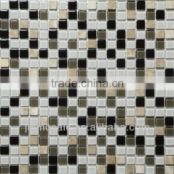 15x15x4mm / 6mm / 8mm Light Brown Stone mix Glass Mosaic Tile