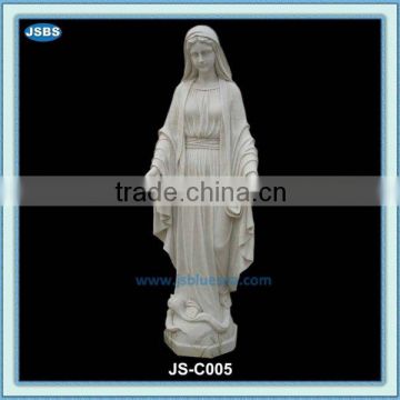 white marble statue of mother mary