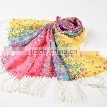 Fashion Floral Printing 100% wool scarf dubai muslim scarf women winter scarves