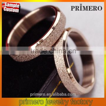 Wide 4mm Titanium Steel Ring 14k Rose Gold Matte Stainless Steel Women Custom Jewelry