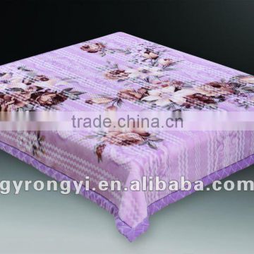100% polyester raschel quality printed interweave double blanket