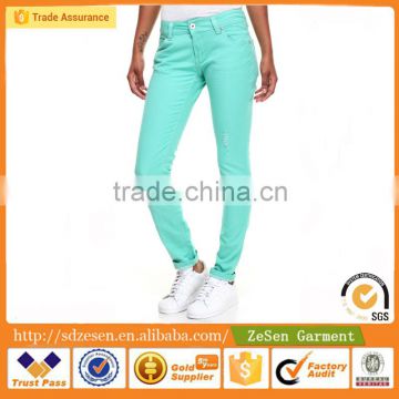 Jeans Wholesale Manufacturer Stretch Cotton Spandex Polyester Jeans For Women