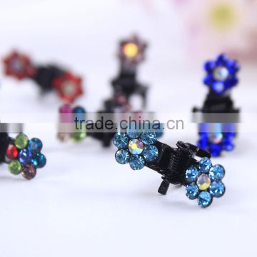 Lovely Colorful Zirconia CZ Diamond Five Flower Hair Claws Babys Girls Hairpin Hair Accessories for Gril Headwear