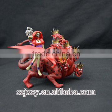 20cm polyresin witch statue__witch and her dragon statue