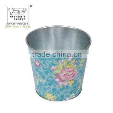 printed zinc galvanized flowerpot maui charm print