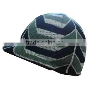 100% acrylic jacquard knitted hats knitted visor hat knitted beanie