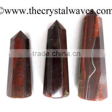 Red Tiger Eye Agate wholesale Pencil 6 to 8 Facets Single Terminated Point Khambhat Gujarat India crystal waves