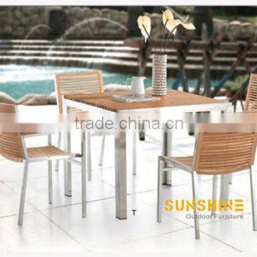 2015 New Design Durable WPC Table and Chairs Outdoor Dining Set FCO-P29