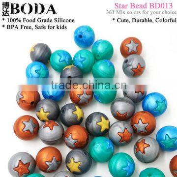 ASNZS EN71 BPA free Star round silicone beads