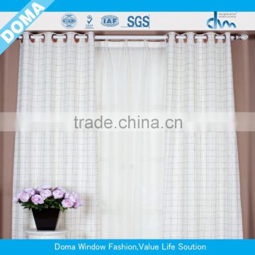 2015 new disign ready made transparent curtain with eyelet tap top