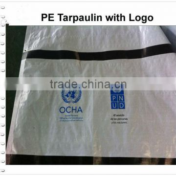 pe tarpaulin with logo,UNHCR rufugee relief tarp with reinforced bands