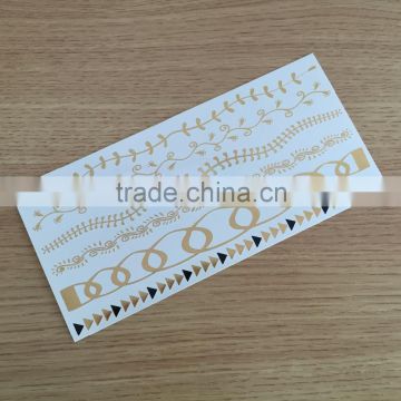10x21cm sheet free samples bangles sticker temporary metallic tattoo