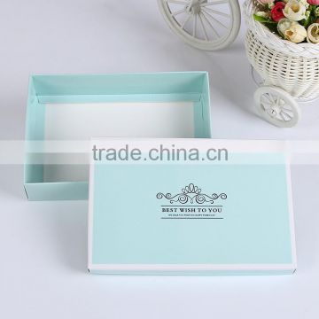 Best price for the blue paper gift packaging box with OEM logo