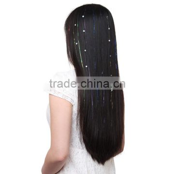 Long Colorful Hair Tinsel Bling Hair Extensions