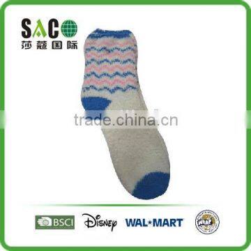 colourful wavy line jacquard colourful fluffy socks