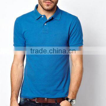 wholesale short sleeve blue 100%cotton polo shirt