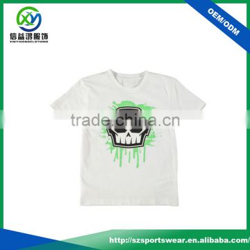 OEM Custom Girl White Color 100% Cotton T shirt with priting Logo
