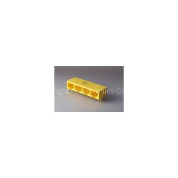 Full Plastic Yellow RJ45 Female Connector , Multi-port RJ45 8P8C 1 X 4 Port  Without  LED Gold Plate
