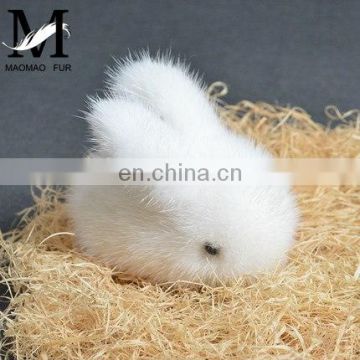 2016 Fancy Promotion Wholesale Rabbit Mink Fur Bag Charm Luxury Fur Keychain