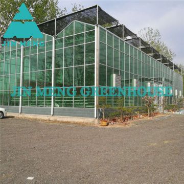 Fruits Flowers 12.0m Glass Greenhouse Easily Assembly