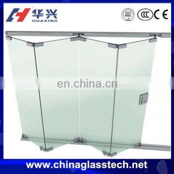 Chinese Style Frameless Partition Aluminum Glass Folding Door