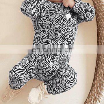 new 2021 Autumn Winter Newborn Toddler Kids Baby Girls Wave Print Long Sleeve zebra Romper Jumpsuit Playsuit Clothes Outfit