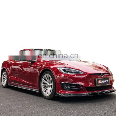 Carbon fiber body kit for Tesla model s in CMST style front lip rear diffuser side skirts and trunk spoiler auto tuning parts