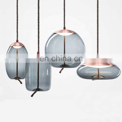 Nordic Stained Glass Pendant Light E27 Modern Decorative Lamp Fixtures