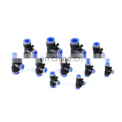 SNS S PEN Series pneumatic one touch different diameter 3 way reducing tee type plastic quick connector air pipe fitting