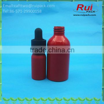 Matte red aluminum essential bottle with dropper, frosted red aluminum bottle for essential oil
